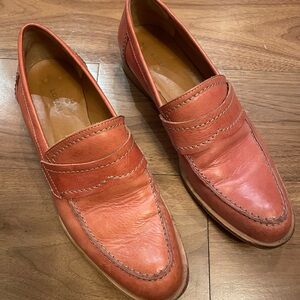 Chic Coral Leather Loafers